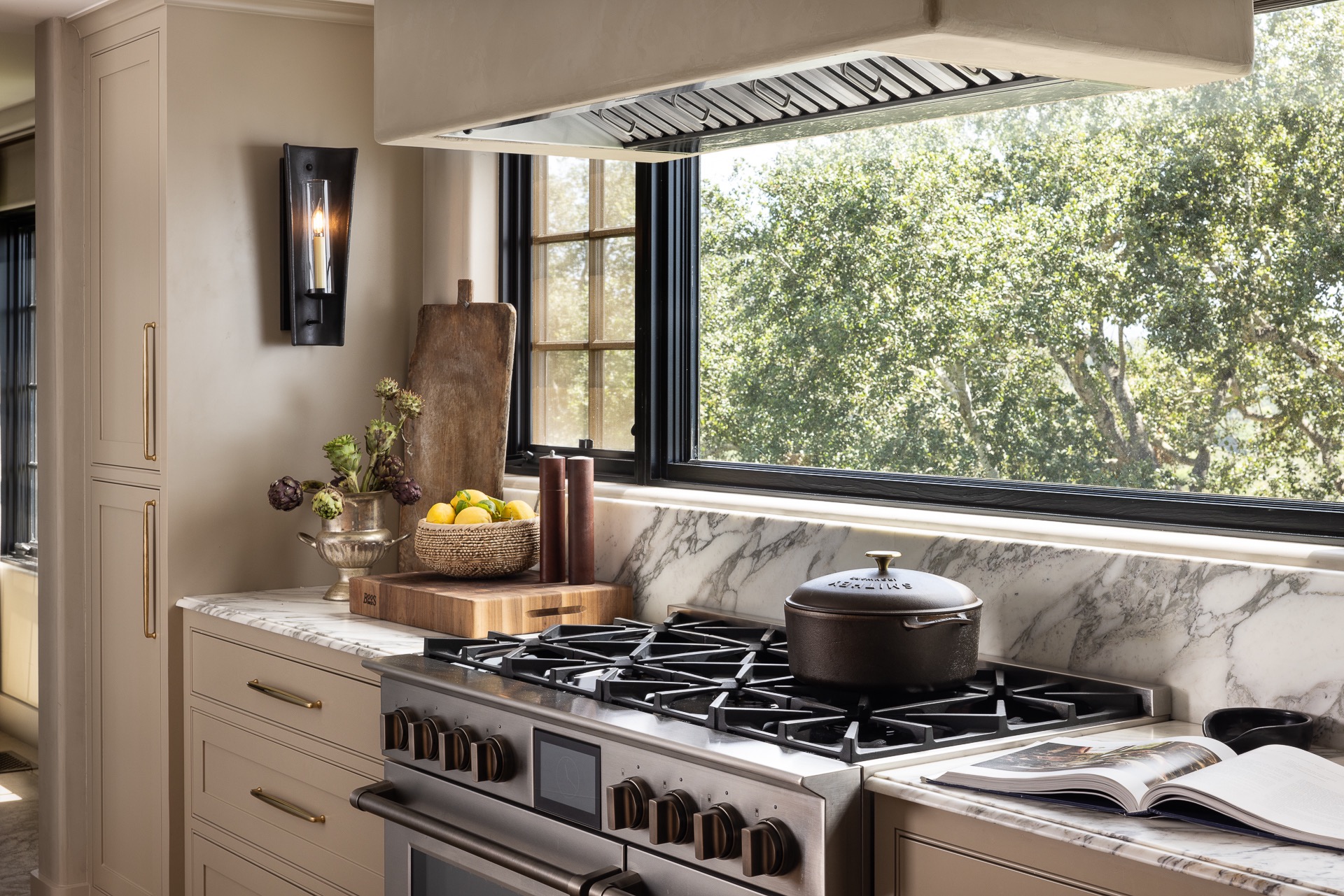 Range beneath a broad window looking toward the Santa Ynez Valley